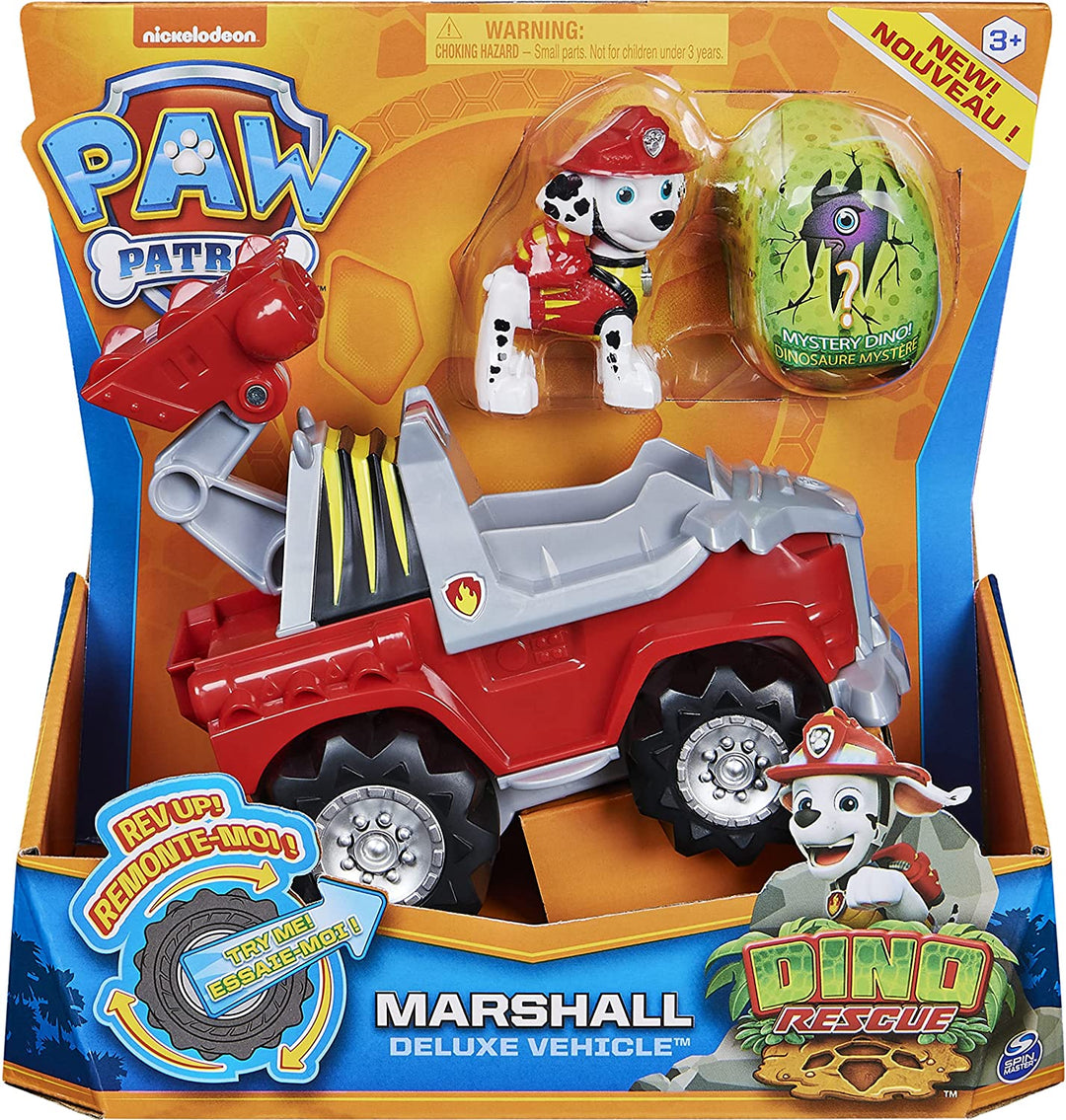 PAW Patrol, Dino Rescue Marshall’s Deluxe Rev Up Vehicle with Mystery Dinosaur