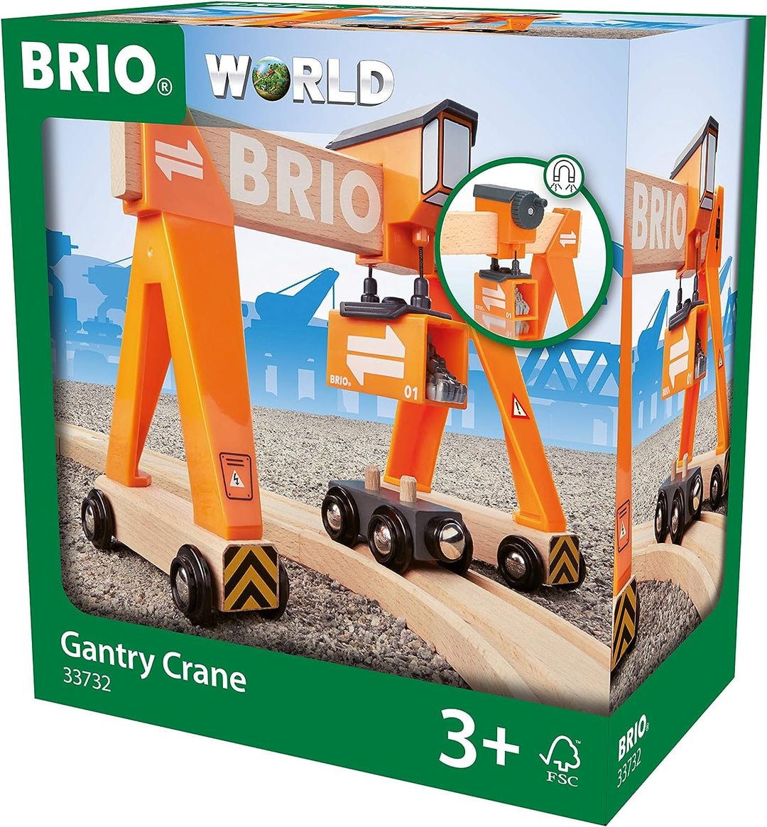BRIO World Harbour Gantry Crane for Kids Age 3 Years Up - Compatible with all BRIO Railway Train Sets & Accessories