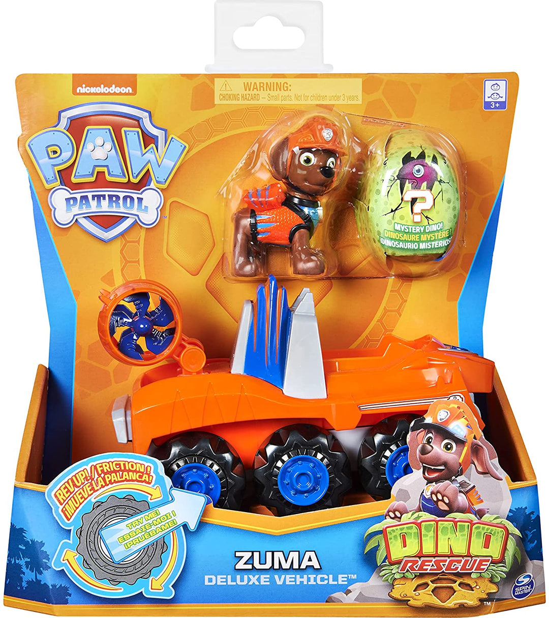 PAW Patrol, Dino Rescue Zuma’s Deluxe Rev Up Vehicle with Mystery Dinosaur Figur