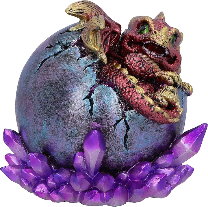 Crimson Hatchling Glow Dragon Red Dragonling Crystal Figurine