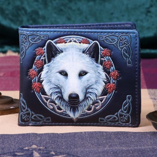 Nemesis Now Lisa Parker Guardian of The Fall White Autumn Wolf Wallet, Polyureth