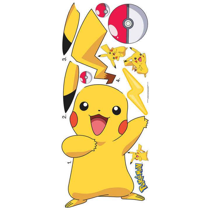 ROOMMATES Giant Repositionable Sticker Pikachu Pokemon Nintendo 45.7 cm x 101.6